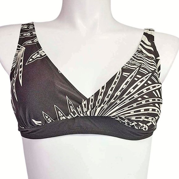 Plus Tropical Print Bikini Set Womens Size 16 Swimsuit Brown Swimwear - Picture 9 of 10